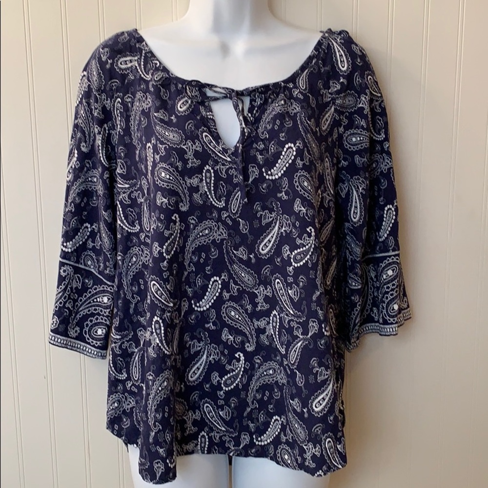 Cowgirl Legend Blue and White Paisley Tunic…